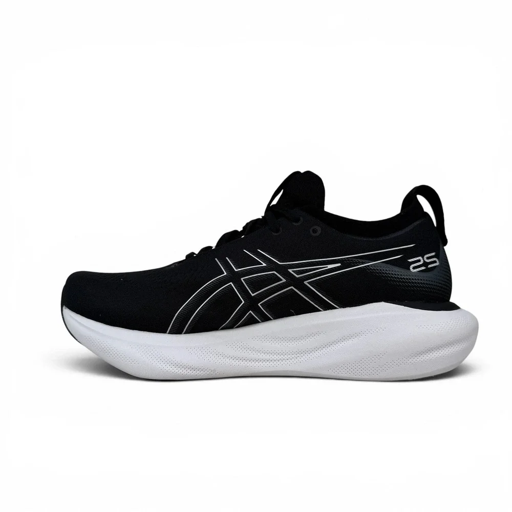Asics Gel Nimbus 25‎ Running Shoes Womens 11.5 Wide Black White 1012B437 001